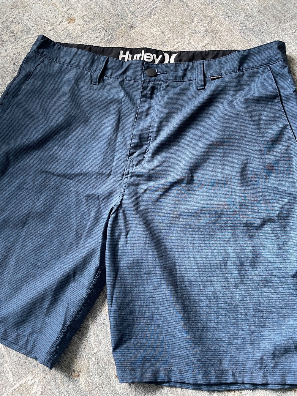 Hurley Shorts Lightweight Chino Blue w Black Stripe Mens 38